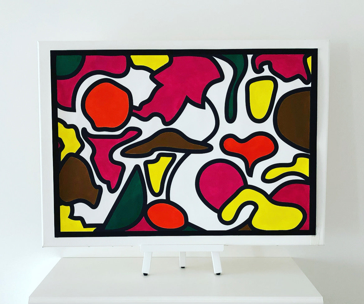 Toile personnalisée et finalisée à l"acrylique